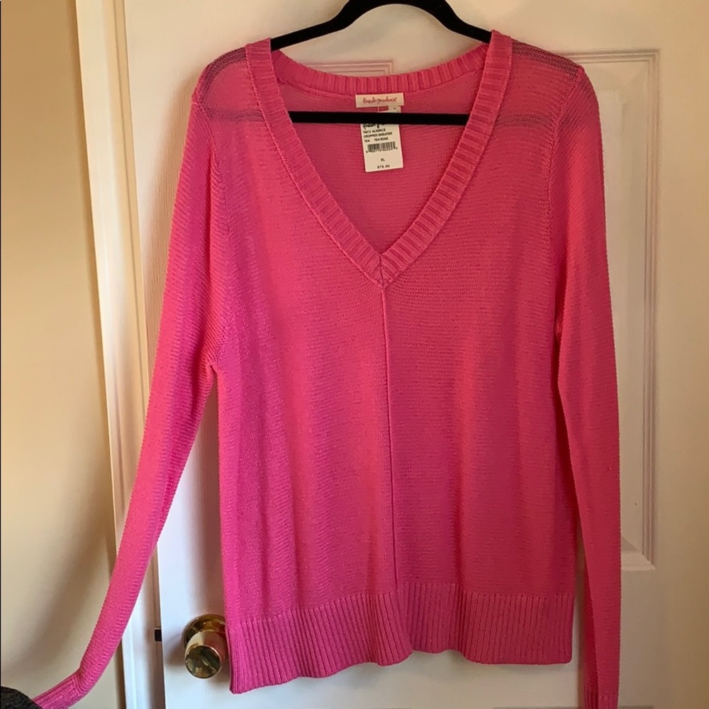 Fresh Produce Pink V-neck sweater NWT. XL